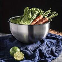 1pc Stainless Steel Rice Strainer, Thickened Slanted Bottom Rice Washing Bowl, Multi-Purpose Kitchen Vegetable And Fruit Drain Basket - One Size Fits All - View 4