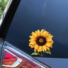 Exquisite Waterproof Car Stickers Featuring Sunflower And Water Droplet Patterns, Suitable For Cars And Laptops. Smooth And Scratch-Resistant Coating, Adding Irresistible Charm To Your Beloved Car! Perfect For Decorating Bumpers, Trucks And SUVs. - A - View 5