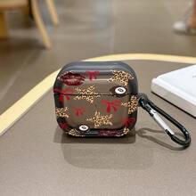 Funda Protectora Transparente Azul con Diseño de Vida Marina Compatible con Estuche de Auriculares Inalámbricos Apple, Resistente a Arañazos y a Golpes - Estilo estrella con estampado de leopardo negro transparente - Ver 11
