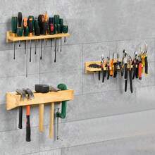 3x Wall Mounted Screwdriver Holder Storage Rack Wrench Workshop Tool Organizer - Yellow - View 5