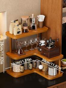 1 pieza Estante de almacenamiento multifuncional para escritorio, soporte multiusos para tazas, estante para perfumes, estante para especias, soporte para pasteles, adecuado para tazas de agua, tazas de café, juegos de té, escritorio de oficina, barra de café, cocina, decoración del hogar - Estilo de esquina - Ver 14
