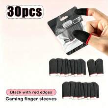Professional Gaming Finger Sleeves, Essential Gaming Equipment Sweat-Proof Gaming Finger Sleeves, Gaming Touchscreen Finger Sleeves - Red - View 1