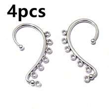 4pcs 60x36mm DIY Earrings Ear Cuffs DIY Jewelry Making Accessories Gold Silver Color Bridal Hair Combs Findings - 60x36mm - View 11