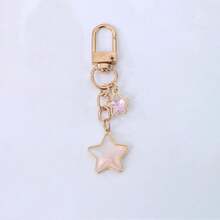 1pc Pentagram Pendant Lovely Colorful Cartoon Keychains Car Keyring Handbag Pendants Love Charm Of Earphone Case Keychain - Multicolor - View 7