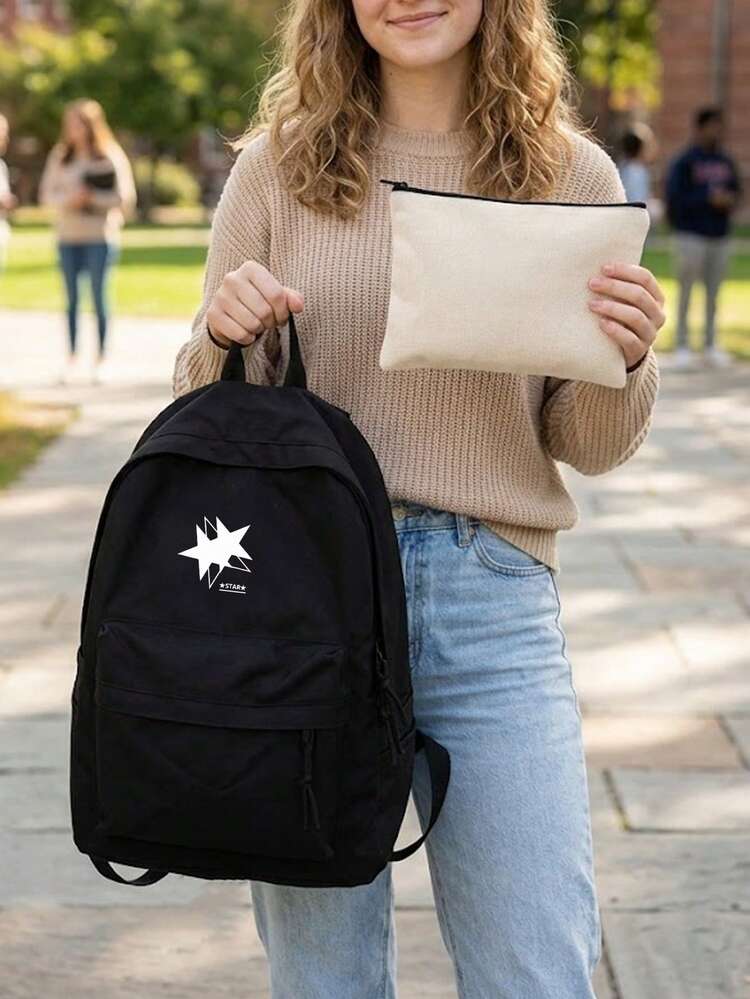 Seka Paul Mochila elegante con múltiples bolsillos resistente para adolescentes bolsa básica para el campus mochila para volver a la escuela para hombres - Multicolor - Añade 3
