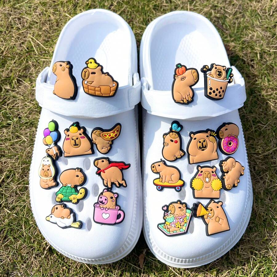 5/10件裝水豚DIY洞洞鞋飾品,情人節、聖誕節或開學季完美禮物,適合約會、購物與派對 - 氣球 - 查看 1