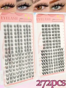 Libro de pestañas de 272 piezas, rizo C/D, gran cantidad, mejor calidad al precio talla grande bajo, nuevas pestañas DIY, esponjosas y suaves, pestañas postizas 3D de visón sintético, maquillaje, extensiones de pestañas, pestañas cortas, pestañas ligeras DIY, extensiones de pestañas postizas DIY en casa - Mezcla C/D - Ver 1
