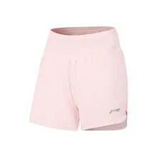 LI-NING Women's Quick Dry Reflective Shorts AKSW120, High Waist Anti-chafe Running & Outdoor Training Breathable Bottoms - 淡粉紅 - 查看 1