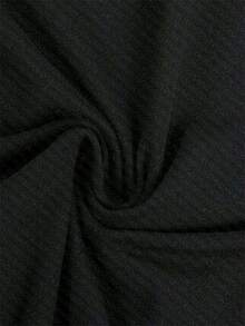 Camiseta De Hombros Caídos Con Estampado De Dibujos Animados - Negro - Ver 2