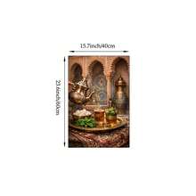 1 pieza Cuadro de arte de pared de té de menta marroquí, impresión de tetera tradicional & azulejo de mosaico, pintura en lienzo, póster de estilo árabe vintage, decoración cultural exótica para cocina & comedor, regalo para ella, sin marco o con marco - té islámico - Ver 11