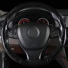 1pc Non-Slip Steering Wheel Cover - Minimalist Style + High Gloss + High Reflective + Carbon Fiber Pattern + Embedded Easy Installation + No Inner Ring; For Car/Pickup/SUV/MPV/Van/D-Shape/O-Shape/Round Steering Wheel - Faux Carbon Fiber Pattern - View 8