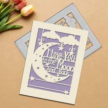 1pc Creativity The Moon Metal Cutting Die For Scrapbooking And Crafting, Diy Embossing Template, Handmade Card And Gift Card Making Tool. - Multicolor - View 6