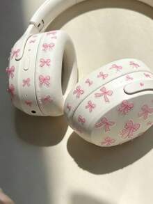 1件粉色刺繡風蝴蝶結貼紙，適用於裝飾相機、水杯、手機、平板、筆電，粉色蝴蝶結元素，溫柔芭蕾風，百搭裝飾貼紙 - 粉紅刺繡風蝴蝶結 - 查看 3