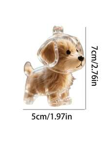 1pc Transparent Cute Dog Hair Storage Hook Decoration Pet Hair Collection Box Key Ring Souvenir Collection Bag Friends And Family Gifts - Multicolor - View 3