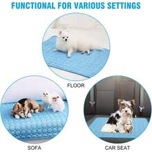 Pet Dog Cooling Mat, Washable Summer Ice Silk Dog Bed Pad, Breathable Printed Design - Multicolor - View 8