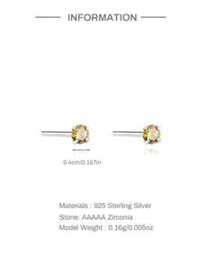 1 Pair 925 Sterling Silver Stud Earrings, Delicate Cartilage/Conch/Lobe Piercing Jewelry For Women, Suitable For Party And Daily Wear, Holiday And Birthday Gift - Silver - View 6