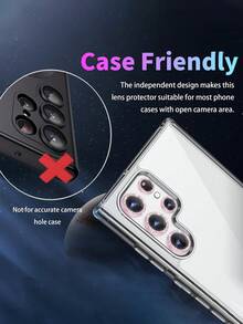 1個 - Galaxy S26 Ultra 相機鏡頭保護蓋，鋼化玻璃鋁合金環鏡頭蓋附安裝托盤，相容於 Galaxy S25 Ultra 鑽石粉 - 淺粉色 - 查看 3