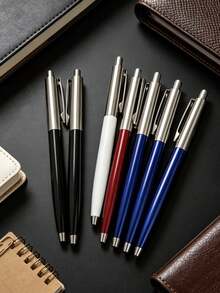 1/6/10 piezas Bolígrafos de metal, color aleatorio, bolígrafos de clic elegantes para negocios con recarga de tinta negra de 1.0mm, adecuados para profesionales de negocios, trabajadores de oficina, maestros, estudiantes y talla grande. También un regalo ideal para vacaciones, cumpleaños, graduaciones, nuevos empleos, agradecimiento corporativo y visitas a clientes. - Bolígrafo de metal - Ver 3