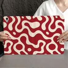 1件 紅色與白色抽象漩渦印花平板保護殼，附筆槽，相容於 iPad 10代 Smart Case/Air 13(M3 2025)/Air 11/11(A16 2025)，相容於 Oppo Pad，相容於 Matepad，相容於 Vivo Pad，相容於 Honor Pad，相容於 Xiaoxin Pad - 彩色 - 查看 9
