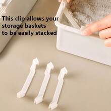 Stackable Storage Box Clips, Space-Saving Cabinet/Wardrobe/Dorm Organizer, Multi-Layer Basket Support Rod Stacking Accessories - Multicolor - View 1