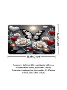 1/3/4pcs Aesthetic Butterfly Rose Decor Shower Curtain Bathroom Set, Luxury Elegant Waterproof Durable Bathroom Decor & Accessories, Includes 12 Hooks - Toilet Lid Cover, Bath Mat And Rug, Polyester Fabric - Washable - Suitable For Holiday Decor, Home/Bedroom/Residence/Western/Summer Decor - Gold Gray - View 8