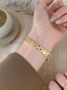 1pc Women's Quartz Watch, Beaded Style, Fashionable Elegant Elegant Design, Suitable For Daily Wear, Birthday/Graduation Gift, Casual Gathering - Gold - View 6