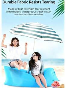 No-Inflation Quick-Inflate Slouchy Air Sofa, Floating Waterproof Foldable Lounge Chair, Suitable For Beach, Camping, Park, Lawn And Water Scenes - Yellow - View 3