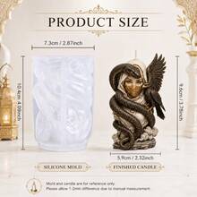 3D Veiled Goddess With Snake And Raven Silicone Mold, Mystical Dark Fantasy Candle Mold For DIY Resin Art, Exotic Figure Sculpture Mold For Halloween Desktop Decor - A - View 9