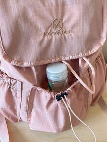 Nueva mochila para mujer, bolso de mano de unicolor popular, bolso versátil de gran capacidad para estudiantes - Rosa - Ver 7