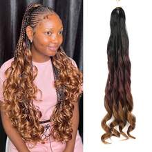 100g/Confezione Capelli per Treccine Ricci Francesi Marroni 24 Pollici Capelli per Treccine Morbidi Pre-Stirati Onde Sciolte Capelli Yaki Rimbalzanti per Extension per Treccine (#33) - Multicolore - Visualizzare 15