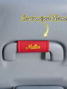 Cubierta de Manija de Puerta de Coche Personalizada con Nombre/Texto/Iniciales/Logo - Ajuste Suave de Felpa Antideslizante, Accesorio de Interior de Automóvil Adornado con Tu Nombre - Multicolor - Ver 11