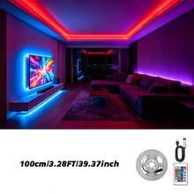 RGB LED Light Strip With 24-Key Remote Control, USB Powered, Easy Installation. Suitable For Indoor Room Decoration, Christmas, Halloween, Cabinet, TV, Wall, Stairs, Decorative LED Lights - 24-key RGB Light Strip - View 9