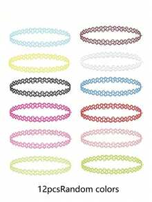 12pcs/Set Rainbow Elastic Bracelets, Colorful Party Favors, Girls Accessories, Daily Wear, Halloween & Back To School Decoration - Multicolor - View 2