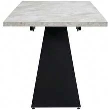 Telescopic Dining Table (99-159 X 74 Cm), Extendable, Ideal For Optimizing Space In The Kitchen. Large Tabletop And Flexible Design, Perfect For The Office Or Living Room. Legs On A Central Pedestal. - 灰色 - 查看 9