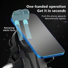 1 buah Dudukan Ponsel Motor Hitam, Dudukan Ponsel Anti Guncangan dan Peredam Guncangan, Braket Stang yang Dapat Diatur 360°, Pegangan Aman untuk Berkendara dan Navigasi Motor, Kompatibel dengan iPhone, Android, dan Semua Smartphone - Hitam - View 6