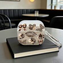 透明藍色海洋生物保護殼，相容於 Apple 無線耳機充電盒，防刮防摔保護殼 - 透明豹紋裝飾款 - 查看 12