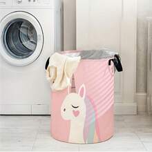 1/2pcs Heart-Shaped Unicorn Horse Pattern Printed Storage Box, Suitable For Room Decor, Basket, Bedroom And Other Multi-Scene Round Storage Box, Can Store Clothes And Household Books, Multi-Functional Room Matching, Convenient Laundry Basket - View 6