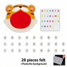 hoojojo Set Felt 28 Buah, Set Felt Huruf Hiu dan Harimau, Alat Bantu Mencocokkan Huruf, Papan Latihan Keterampilan Motorik Halus Sensorik, Alat Peraga Pengenalan Huruf, Perlengkapan Penting untuk Kembali ke Sekolah, Cocok untuk Rumah, Kelas, dan Kantor - MultiWarna - View 14