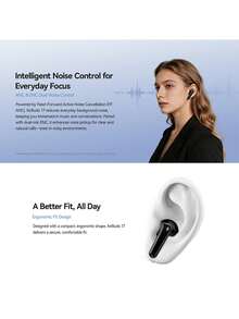 Blackview Airbuds 17 耳機 全球版 ANC & ENC 雙重降噪 人體工學貼合設計 10mm 動圈單體 3.8g 極輕量 IPX4 防水 最長 30 小時總播放時間 無線 BT 6.0 原音 App 控制 - 查看 3