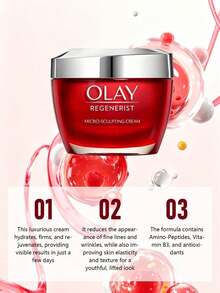 Olay Regenerist 微雕塑顏霜 50g / 1.7 Oz | 含氨基胜肽與玻尿酸的抗老保濕霜 | 緊緻、提拉並補充肌膚，煥發年輕光采 | 減少皺紋與細紋外觀 - 50克 - 查看 3