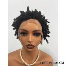 ZHENDEFA Short 100% Remy Human Hair Dreadlock Wig 13x4 HD Transparent Lace Frontal Afro Kinky Curly Twist Pixie Cut Wigs For Women - Multicolor - View 8