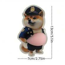 3D Sticker 1片/2片/5片創意炸雞貼紙柴犬肚皮狗貼紙肚皮狗系列印花貼紙剪貼簿裝飾 - 墨綠色 - 查看 5