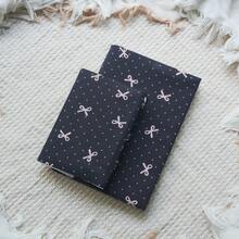 Black Base Pink Bow & Polka Dot Fabric Book Sleeve, Reusable Cloth Notebook Cover, Fits A5 & A6 Journals, Decorative Planner Protector,Back To School - Sets - View 11