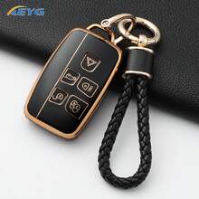 Funda de carcasa de llave remota de coche de TPU con llavero para LAND para RoveR para Range para RoveR para Discovery para Evoque para Sport para Velar para XE E-Pace - Land Rover A - Ver 3