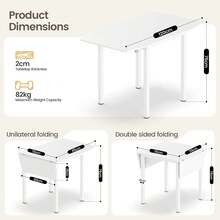 Dining Table And Chairs Set Of 4, Drop Leaf Folding White Kitchen Table With White PU Leather High Back Chairs For Dining Room, Kitchen - White Table + 4 White Chairs - View 3