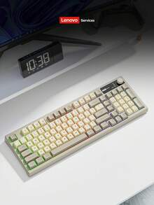 Teclado inalámbrico Lenovo K280 Tri-Mode con retroiluminación RGB 97 teclas Bluetooth 2.4G recargable Type-C compatible con PC portátil y tableta - Ver 2