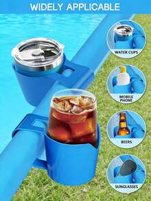 Poolside Cup Holder, Plastic Beverage Rack, Suitable For Swimming Pools, Fashionable Ground Pool Drink Holder For Summer Parties, Fits Most Frame Pools, Includes Multiple Components - Pool Accessories - Multiple Styles - View 3
