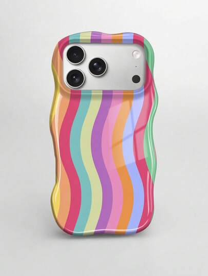 這款彩虹波浪條紋圖案 2-in-1 手機殼擁有獨特造型設計，專為 17 Pro Max、17 Pro、16e、16 Pro、15 Pro、14 Pro、13 Pro、12 和 11 機型打造。這是一款高端、時尚且有趣的韓系小眾設計手機殼，是送給朋友、家人和愛人的理想節日禮物，也是甜美女孩必備的絕佳禮品選擇。
