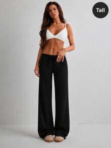 Women's Solid Color Casual Versatile Daily Wear Pants - Black - View 4