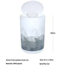 6 Pcs Stylish Printed Bathroom Accessories Set, Bathroom Suite,Complete Bathroom Counter Organizer Kit With Trash Can, Toilet Brush Holder, Soap Dispenser, Toothbrush Holder, Mouthwash Cup & Soap Dish, Modern Home Bathroom Vanity Decor Gift Set - Prism Print Bathroom Fixtures - View 14
